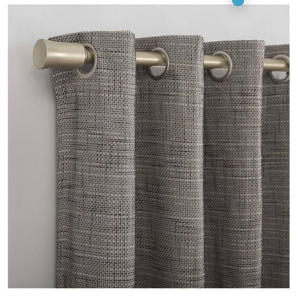 Sun Zero Brooks Burlap Weave Thermal Curtain Panel, 52" x 63", Taupe/Cocoa Brown - Picture 1 of 8